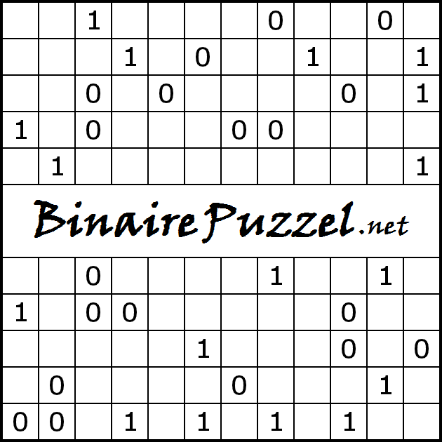 Macadam zegevierend Impasse Binaire puzzels, online oplossen of printen - BinairePuzzel.net