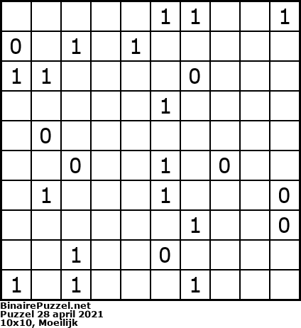 Binaire Puzzel