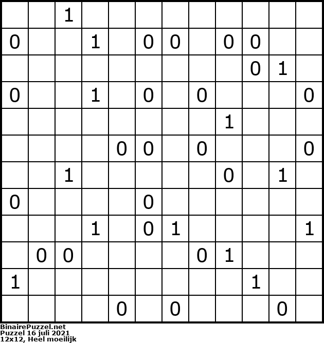 Binaire Puzzel