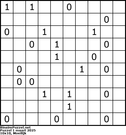 Binaire Puzzel