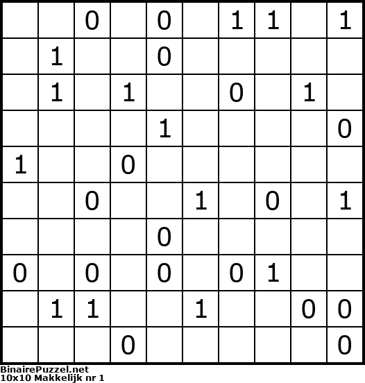 Binaire Puzzel